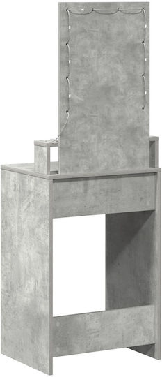 Masă De Toaletă De Podea Din Lemn Gri Beton Cu Oglindă 50x41x140cm