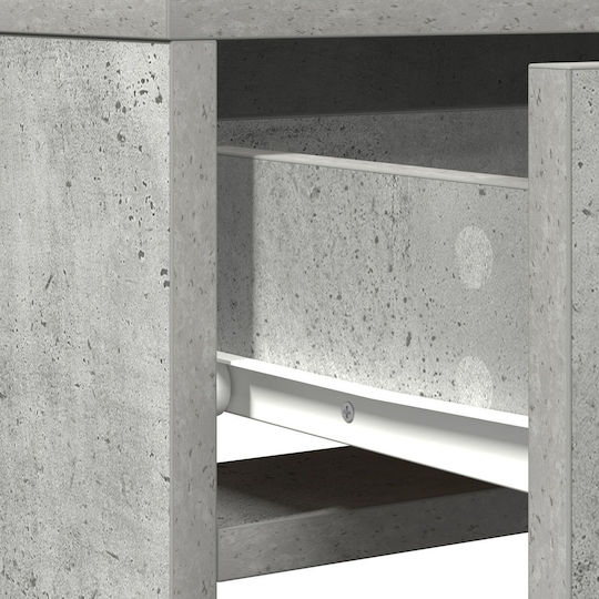 Masă De Toaletă De Podea Din Lemn Gri Beton Cu Oglindă 50x41x140cm