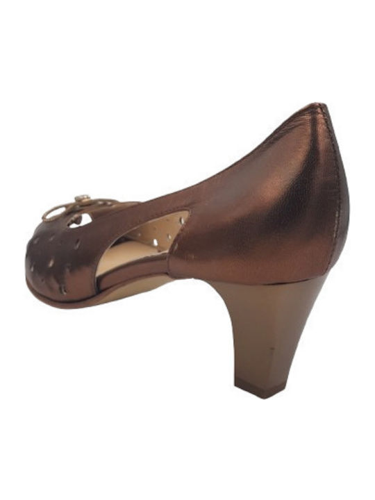 Peep Toe Pantofi cu toc Aurii