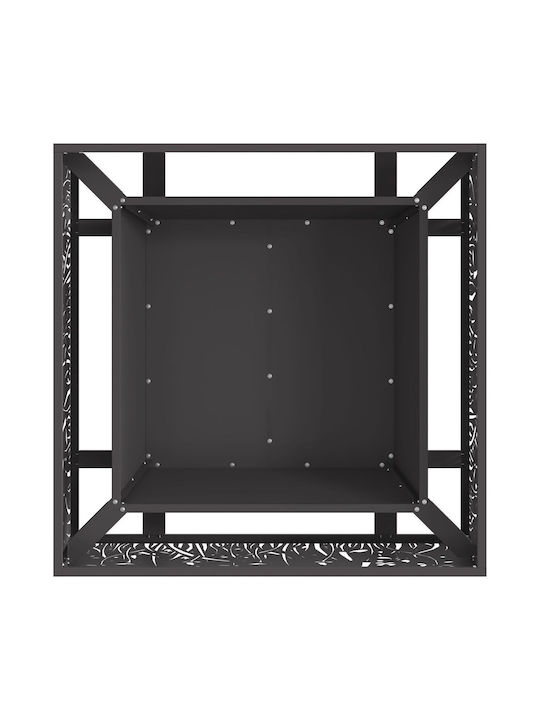 vidaXL Огнище На открито Черен 80x80x30см