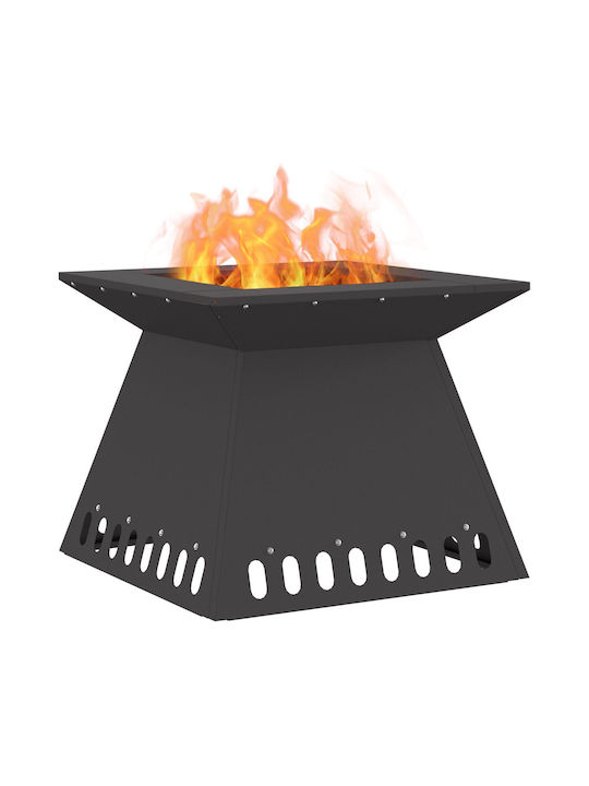 vidaXL Kamin Draußen Metallisch Schwarz 48x48x40cm
