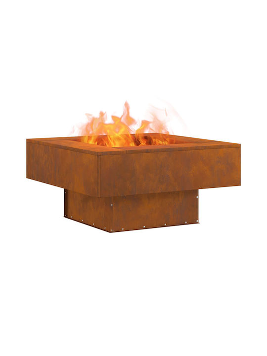 vidaXL Focar În aer liber din metal Maro 80x80x40cm