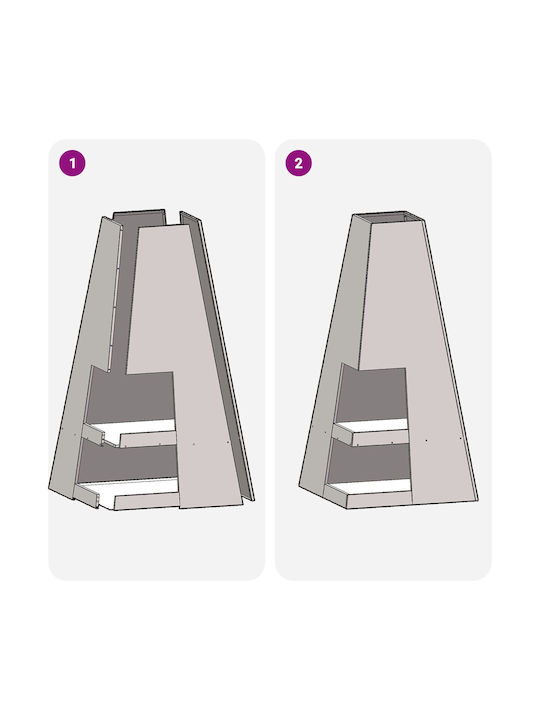 vidaXL Focar Interior din metal Maro 50x50x100cm