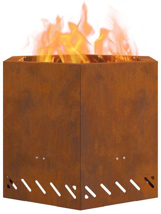 vidaXL Kamin Draußen Metallisch Gray 58x58x51cm