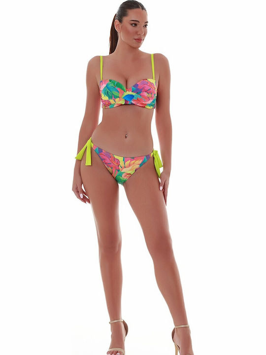 Strapless Bikini Top D Cup Floral