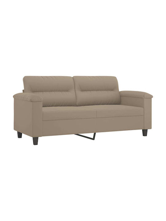 Living Room Furniture Set 2-Seater & 2-Seater & Stool Brown