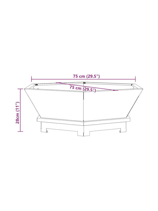 vidaXL Τζάκι Εξωτερικού Χώρου Μεταλλικό Καφέ 75x75x28cm