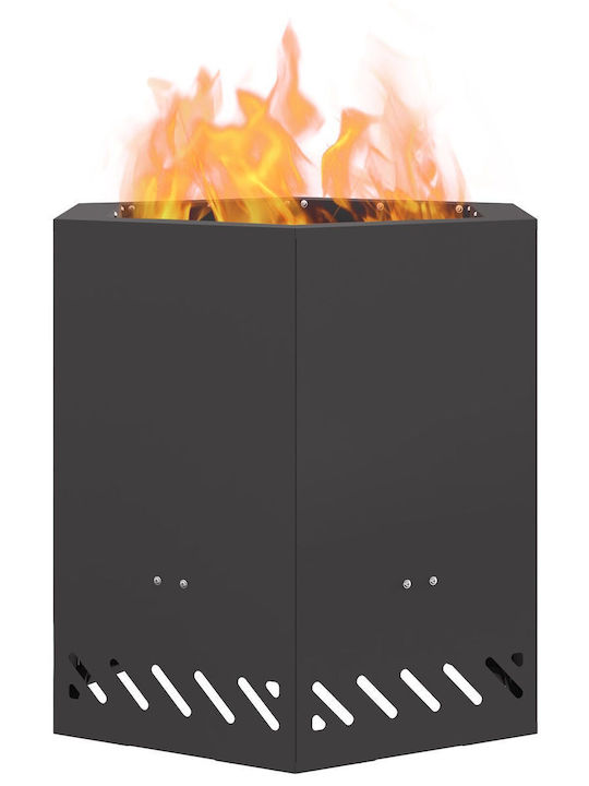 vidaXL Kamin Innenbereich Metallisch Gray 48x48x51cm