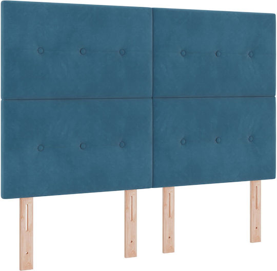 vidaXL Fabric Bed Headboard Dark Blue 144x128cm