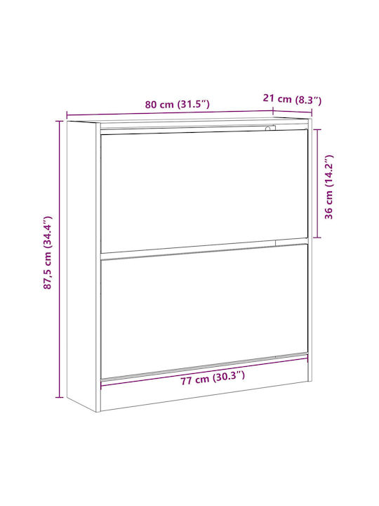 Дървен Обувна рафт 80x21x87.5см