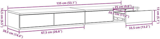 vidaXL Bettkasten aus Holz White 135x36.5x16.5cm