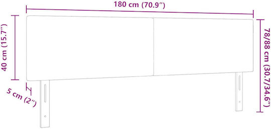 vidaXL Wooden Bed Headboard Open Gray 180x88cm