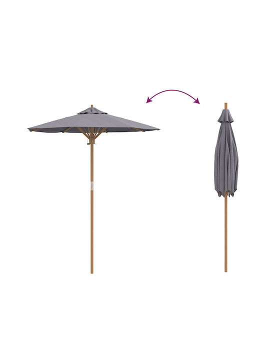 Circular Wooden Grey Garden & Terrace Parasol Φ1.8xHeight 2.31m