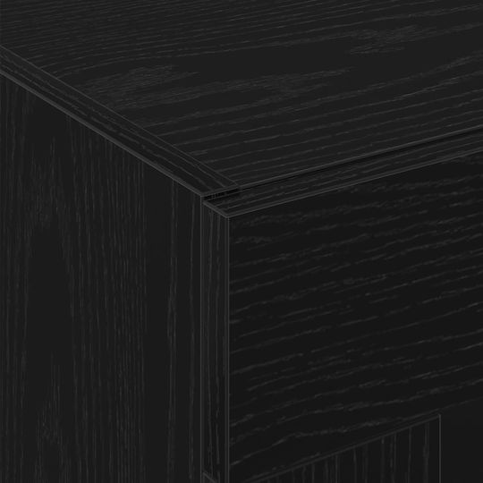 Wall Living Room Display Cabinet made of MDF with Glass Black Oak 69.5x34x90cm
