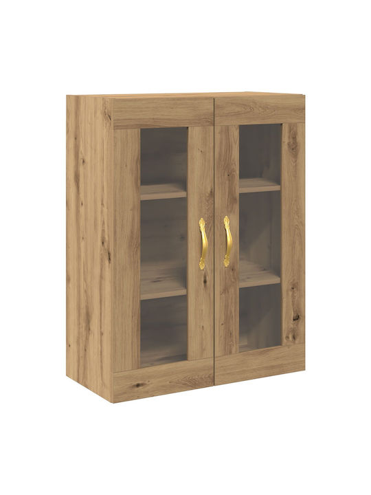 Висулка Витрина за хол от ПДЧ със Стъкло Artisan Beech 69.5x34x90см