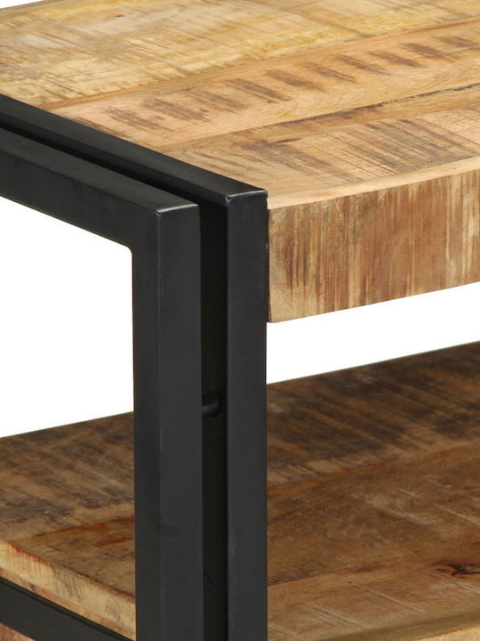 Console Table of Solid Wood & Metal Black Velvet-Black Metal L90xW33xH75cm
