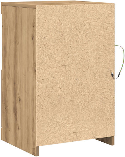 Living Room Display Cabinet Made of Particle Board with Glass and Lighting Brown 41x37x67cm