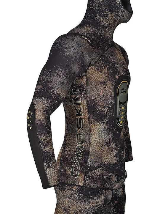 C4 Skin Med Διαιρούμενη Στολή Κατάδυσης Ξυρισμένη για Ψαροντούφεκο Παραλλαγής Camo 3mm
