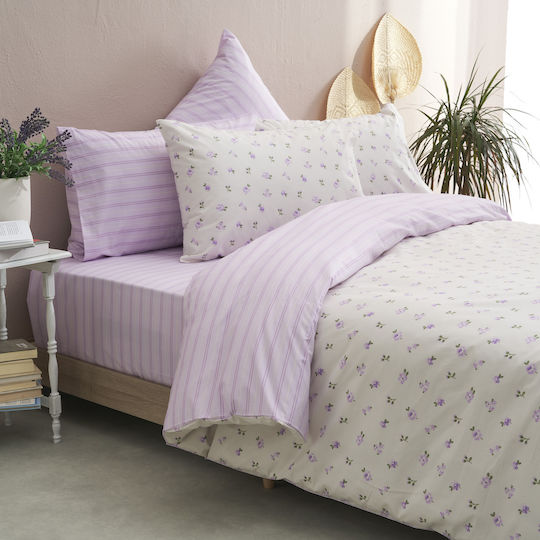 Charalambidis Textiles Sheet Double 200x260cm. Spring Lilac
