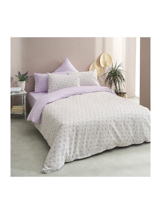 Charalambidis Textiles Сет Чаршафи 160x260см. Пролет Лила 3бр