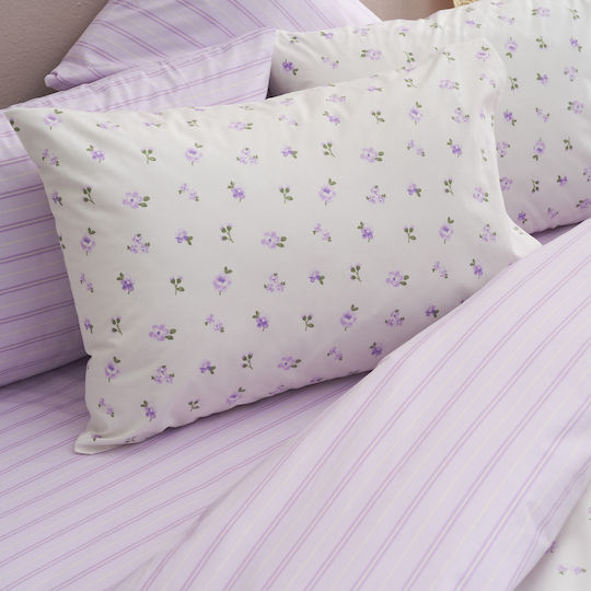 Charalambidis Textiles Άνοιξη Σετ Σεντόνια Μονά 160x260εκ. Λιλά (3τμχ)