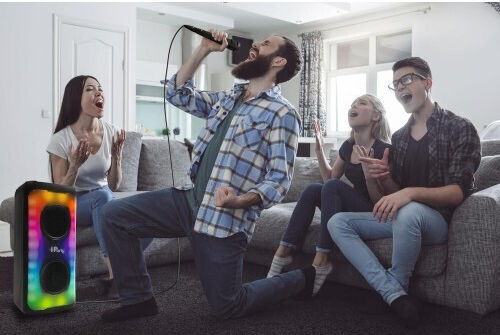 Lexibook Ηχείο Karaoke με Ενσύρματo Μικρόφωνο και Εφέ Φωτισμού Iparty 25.K8330 Μαύρο