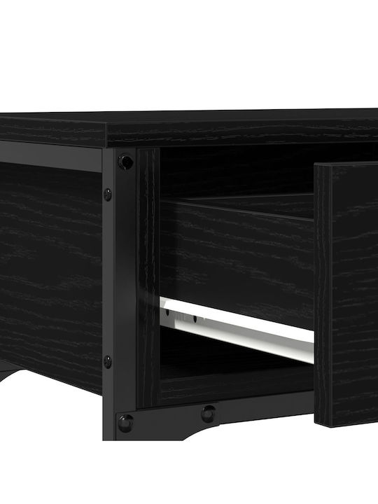 Console Table Wood & Metal Black Oak L72.5xW25xH75cm