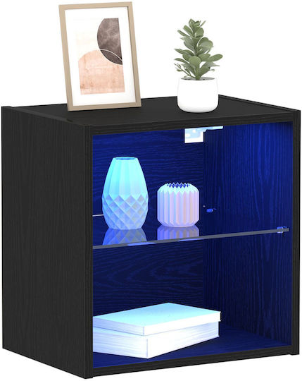 Wooden Bedside Tables Black Oak 2 Pieces 40x28.5x40cm