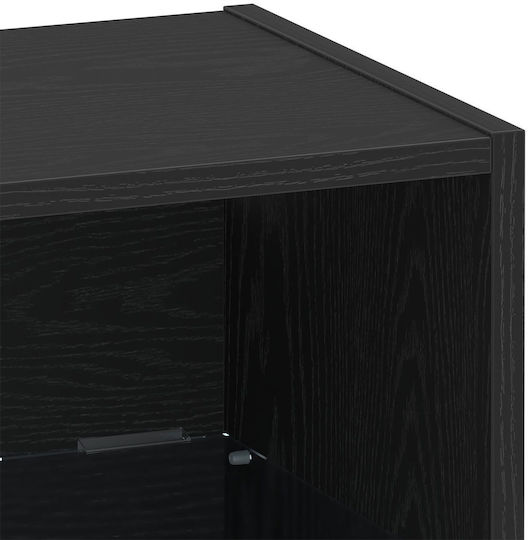 Wooden Bedside Tables Black Oak 2 Pieces 40x28.5x40cm