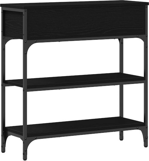 Console Table Wood & Metal Black Oak L72.5xW25xH75cm
