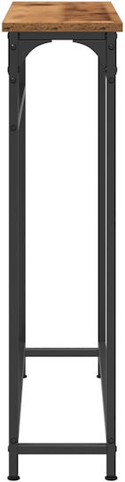 Конзолна маса от Дърво & Метал Кафяв Д75xШ19.5xВ75cm
