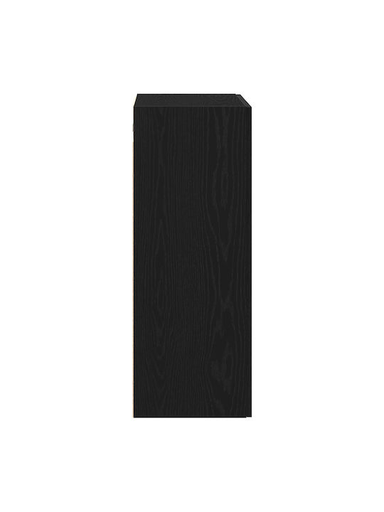 Wall Living Room Cabinet Made of Particle Board Black Oak 69.5x34x90cm