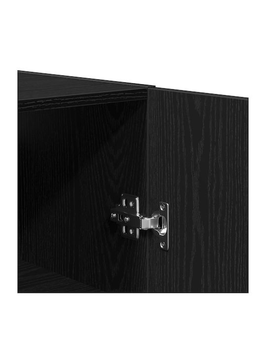 Wall Living Room Cabinet Made of Particle Board Black Oak 69.5x34x90cm