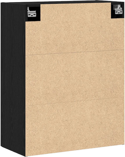 Wall Living Room Cabinet Made of Particle Board Black Oak 69.5x34x90cm