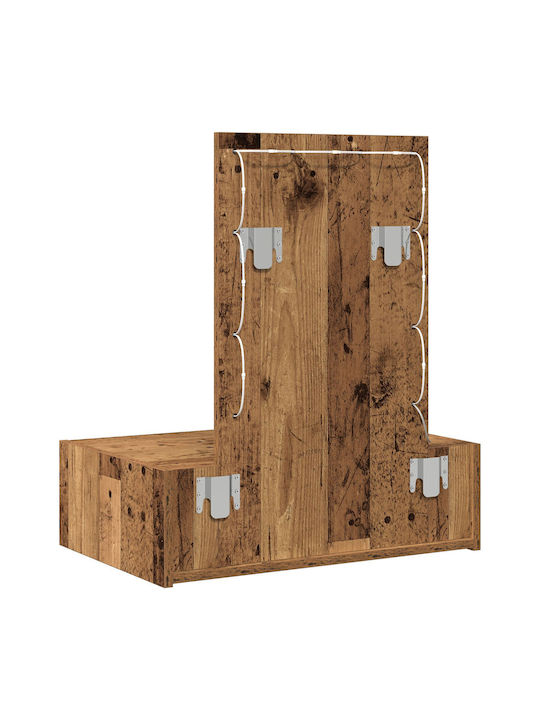 Wandmontierte Schminktisch Schlafzimmer Holz Alt Holz mit Spiegel 60x40x70cm