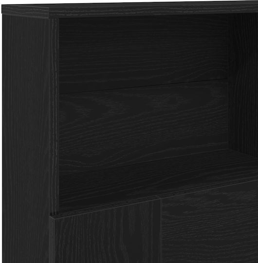 vidaXL Красива Табла За Легло От Черен Дървен Дъб 160x103.5см