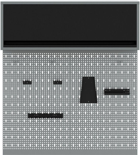 3-Piece Tool Set Vidaxl Wall Board Rack Black Metal Grey