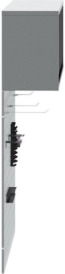 3-Piece Tool Set Vidaxl Wall Board Rack Black Metal Grey