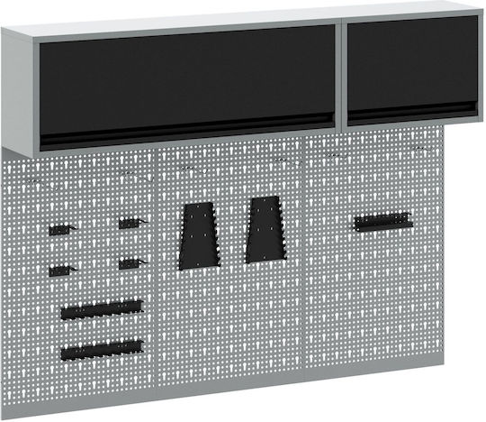 5-teiliges Werkzeugset Vidaxl Wandschrank Schwarz Metall Grau