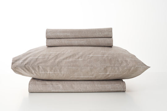 Charalambidis Textiles Punkte Kissenbezug-Set Coffee 52x72cm.
