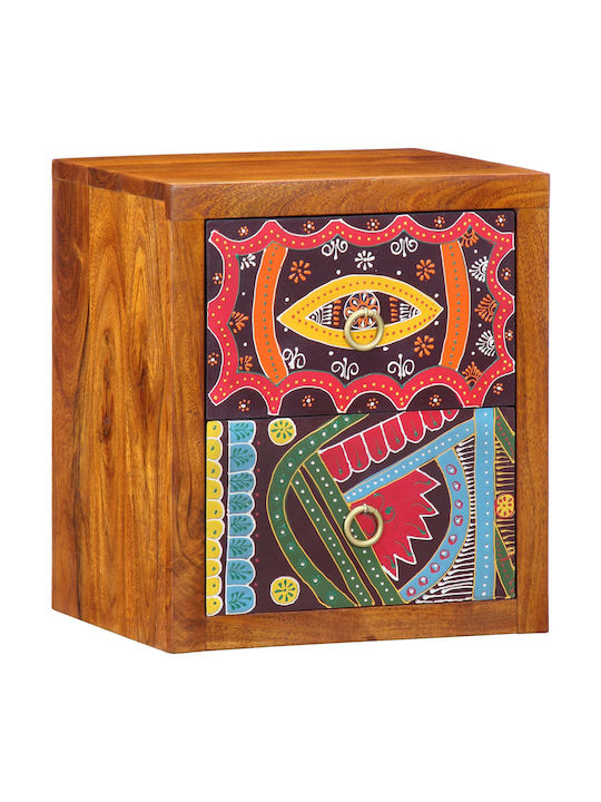 Κομοδίνο από Μασίφ Ξύλο Πολύχρωμο 35x30x40cm