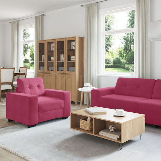 Living Room Furniture Set 3-Seater & 2-Seater & Armchair Red