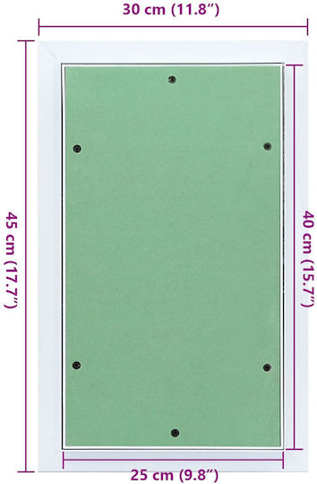 Vidaxl Access Panel Aluminum Frame Plasterboard 250x400 mm Green