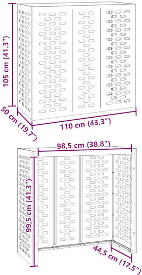 Κάλυμμα Κλιματιστικού Μαύρο 110x50x105 Εκ