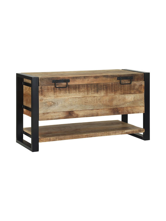 vidaXL Wooden Storage Box with Lid Black 80x35x45cm 1pcs