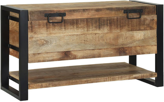 vidaXL Wooden Storage Box with Lid Black 80x35x45cm 1pcs