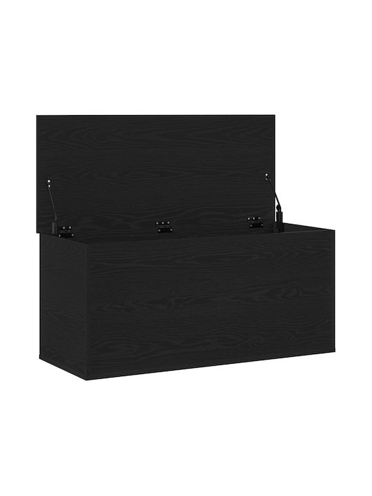 vidaXL Wooden Storage Box with Lid Black 100x42x46cm 1pcs