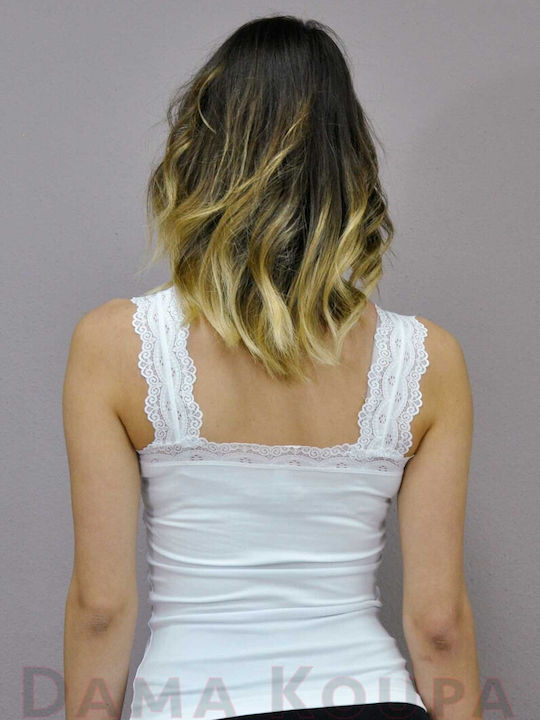 Women's T-Shirt with Spaghetti Strap White