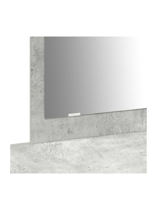 Wandmontage Schminktisch Schlafzimmer Holz Grau Beton mit Spiegel 100x40x70cm