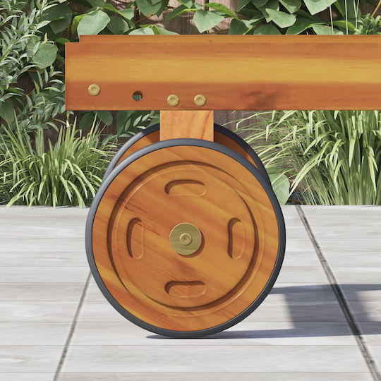 vidaXL Furniture Wheel made of Wood with Wheels Brown 20.5x20.5x2.2cm 2pcs